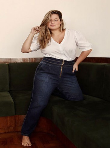 Calça Feminina Plus Size Cós Alto Diferenciado