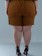 Short Saia Plus Size Alfaiataria Marrom