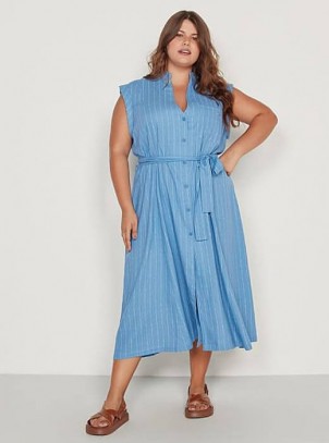 Vestido Plus Size Chemise Em Linho Com Viscose