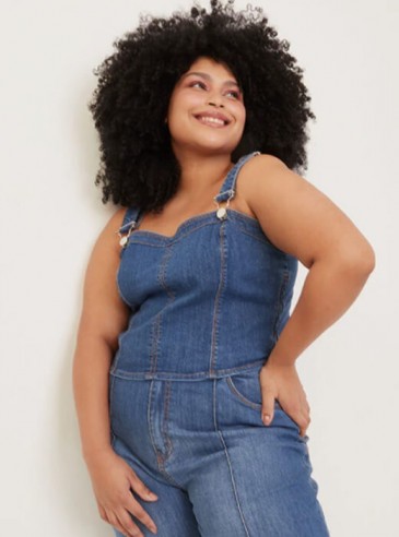 Top Plus Size Cropped Jeans