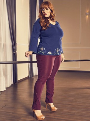 Calça Plus Size Elastic com Guipier