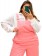 Jardineira Feminina Plus Size Rosa Wide Leg