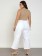 Calça Feminina Pantacourt Sarja Branco