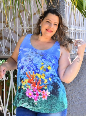 Regata Plus Size Frente Estampada