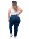 Calça Jegging Plus Size Azul Escuro Push Up