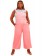 Jardineira Feminina Plus Size Rosa Wide Leg