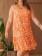 Vestido Plus Size Curto Floral Laranja