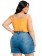 Short Saia Jeans Plus Size Destroyed Barra Desfiada