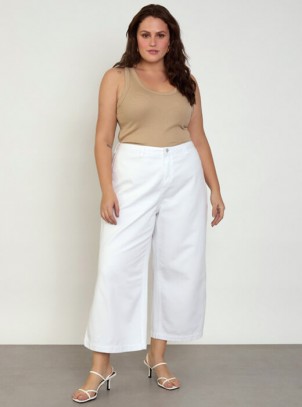 Calça Feminina Pantacourt Sarja Branco