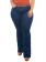 Calça Flare Plus Size Com Cinto Azul Escuro