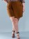 Short Saia Plus Size Alfaiataria Marrom