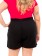 Shorts Feminino Plus Size Preto Liocel