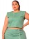 Top Plus Size em Jeans Color Recortes Muscle