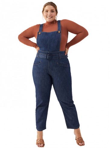 Jardineira Jeans Plus Size Skinny
