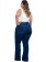 Calça Flare Plus Size Azul Jeans Com Elastano