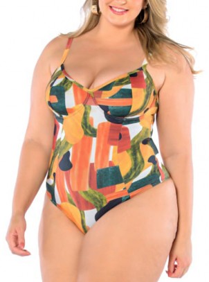 Maiô Plus Size Estampado Bojo Com Aro