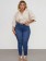 Calça Feminina Plus Size Skinny Com Metais