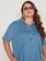Vestido Plus Size Jeans Curto Com Bolsos