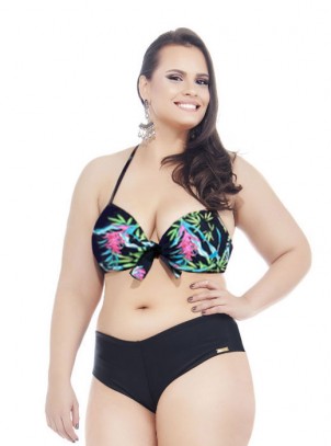 Shortinho Plus Size Preto Lycra