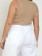 Calça Feminina Pantacourt Sarja Branco