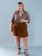 Short Saia Plus Size Alfaiataria Marrom