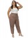 Calça Plus Size, Cós de Elástico, Marrom Chocolate