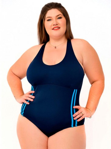 Maiô Plus Size Marinho com Touca