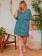 Vestido Plus Size Estampado Manga Curta