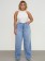 Calça Plus Size Straight Jeans Azul Claro