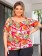 Blusa Plus Size Ciganinha Floral Verde