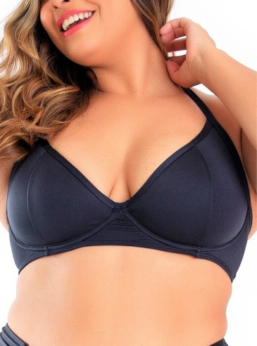 Top Meia Taça Plus Size Preto