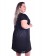 Vestido Plus Size Preto Cetim com Renda