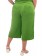 Calça Plus Size Pantacourt Cós Elástico Verde Oliva