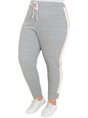 Calça Mescla com Recortes Laterais Plus Size