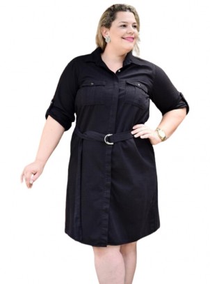 Vestido Plus Size Chemise Preto