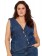 Colete Jeans Plus Size Botões Dourados